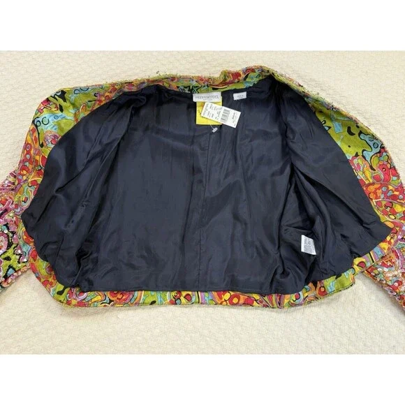 Henri Bendel x Christyne Forti Beaded Sequin Bolero Jacket Colorful Silk 10 NYE‎ - Picture 9 of 15
